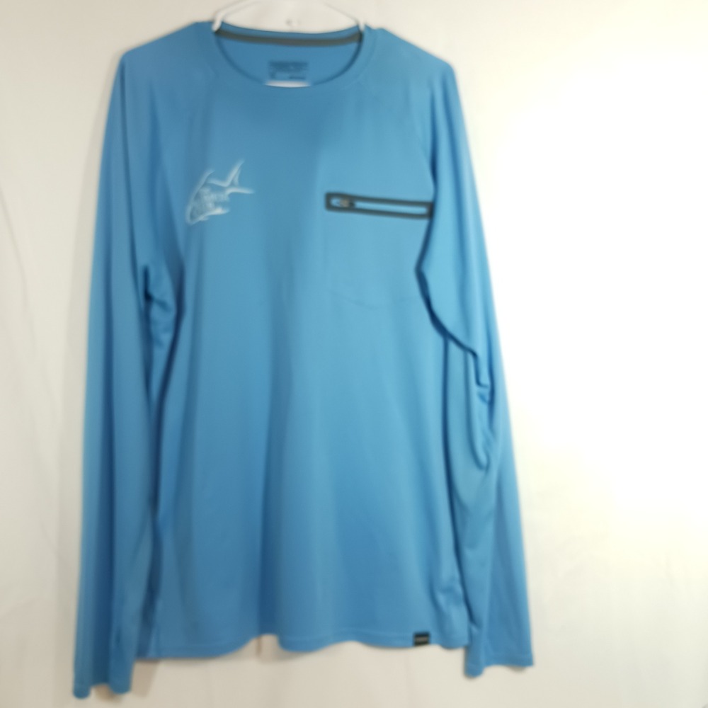 Patagonia Fishing Shirt Mens XL Blue Excellent Palometa Club Long Sleeve Sun Top